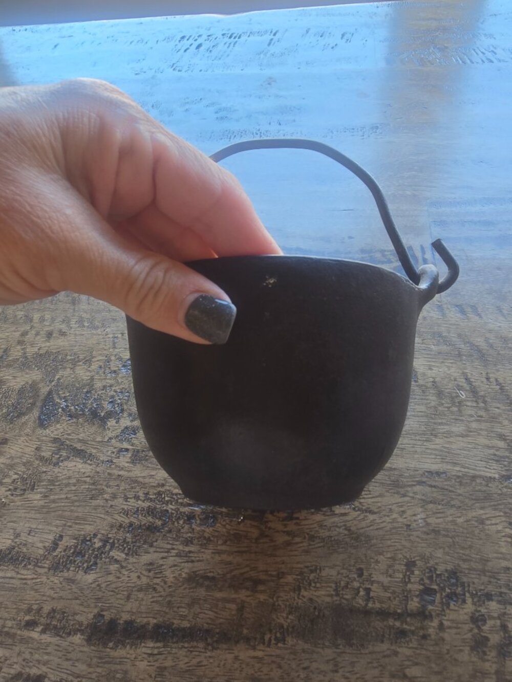 Vintage Cast Iron Mini Melting Pot 5"